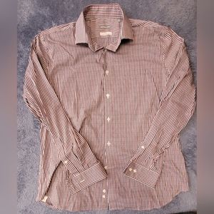 Men's XL Michael Kors Plaid Button Up Shirt Long Sleeve Slim Fit‎